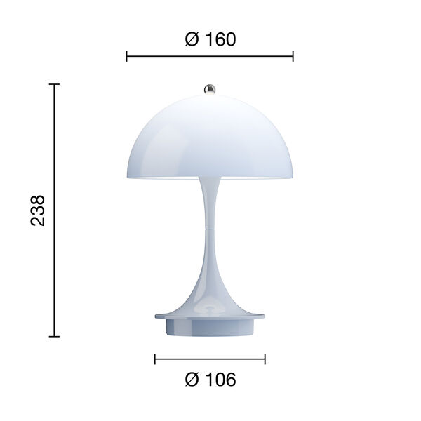 Panthella 160 Portable Table Lamp, opal pale blue Panthella 160 Portable Table Lamp, opal pale blue, Louis Poulsen