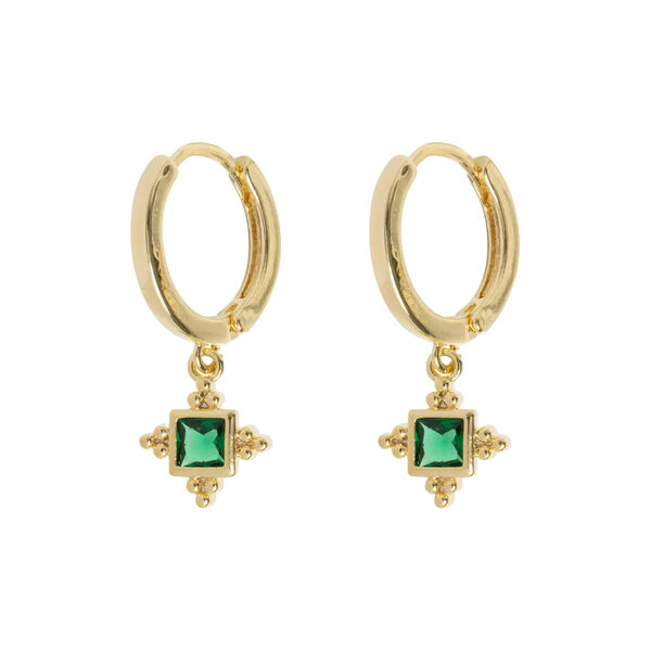 Arya - Green Crystal Pendant Hoop &oslash;reringer, gull, timi of Sweden