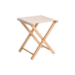 Outdoor Market Folding Stool, beige with red stripe, HAY