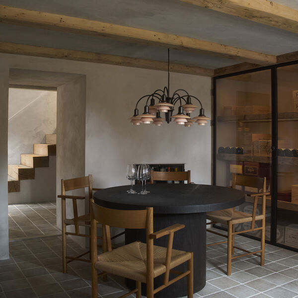 PH 1/1 Lysekrone Centenary Edition 9-armet, aged brass/dusty terracotta, Louis Poulsen