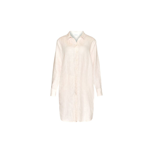 Classic linen dress - GOTS/Vegan, yarndyed - light feather gray, KnowledgeCotton Apparel 