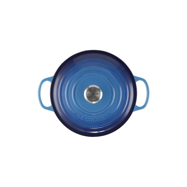 Signature st&oslash;pejern rund gryte &Oslash; 26 cm, azure blue, Le Creuset