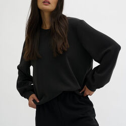 23 THE SWEAT BLOUSE, black, My Essential Wardrobe