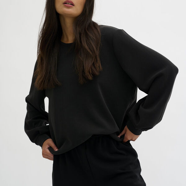 23 THE SWEAT BLOUSE, black, My Essential Wardrobe