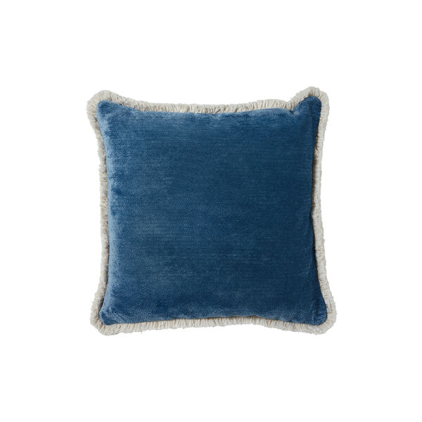 Ari chenille fringe pute 50x50, bold blue, Kitty Sablu