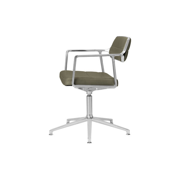 VIPP453 Swivel+ Chair with Gliders, bosco green/polished aluminium, Vipp