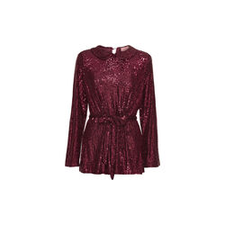 Karin Sequin Blouse, deep red, HUNKØN