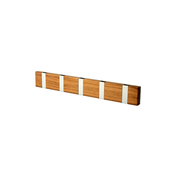 KNAX liten 5 knaggrekke, teak/grå KNAX liten 5 knaggrekke, teak/grå, LoCa