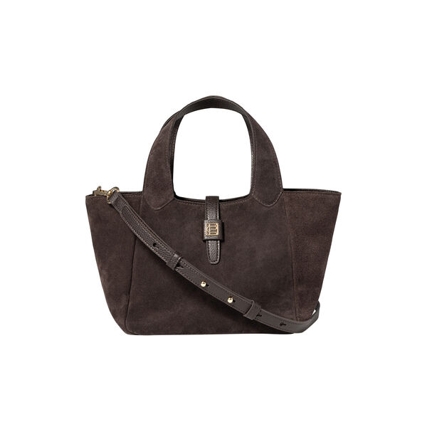 Lucille Tote Bag Small, dark brown suede, CAMILLA PIHL
