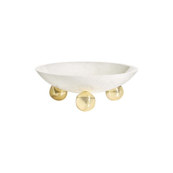 Fontana Bowl, hvit/messing, Jonathan Adler