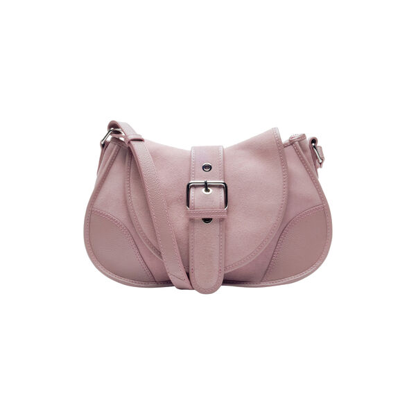 Maria Suede skulderveske, candyfloss, N&uacute;noo