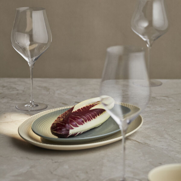 Rhombe Earth Oval serveringsfat, moss, Lyngby Porcel&aelig;n