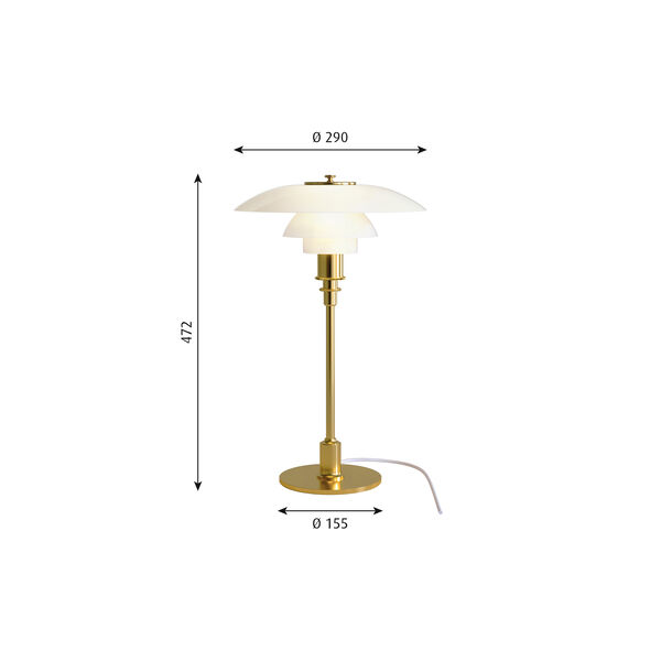 PH 3/2 Table Lamp, brass metallised, Louis Poulsen