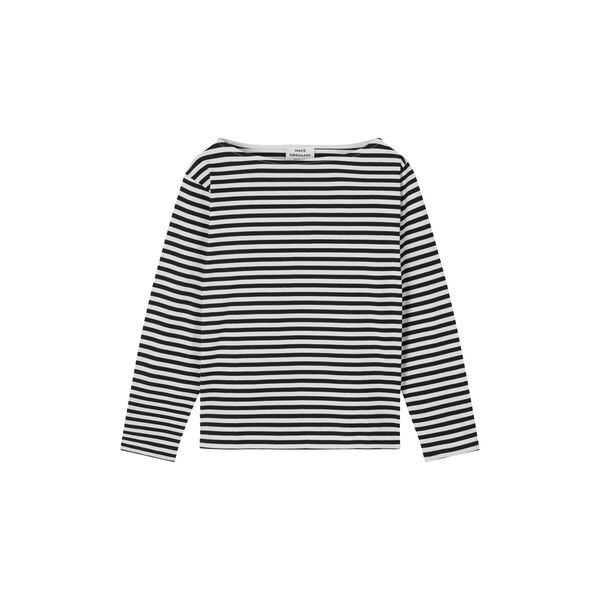 Soft Single Silke Tee LS, black/snow white, Mads Nørgaard