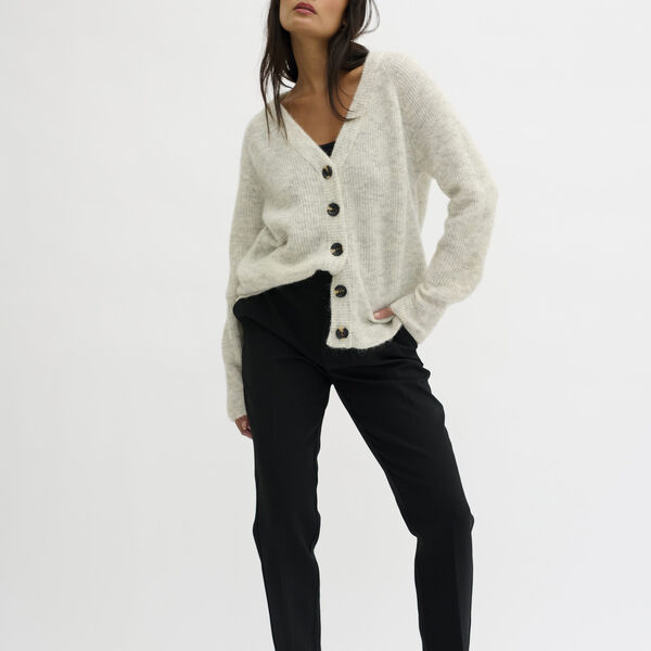 04 THE KNIT CARDIGAN, light grey melange, My Essential Wardrobe