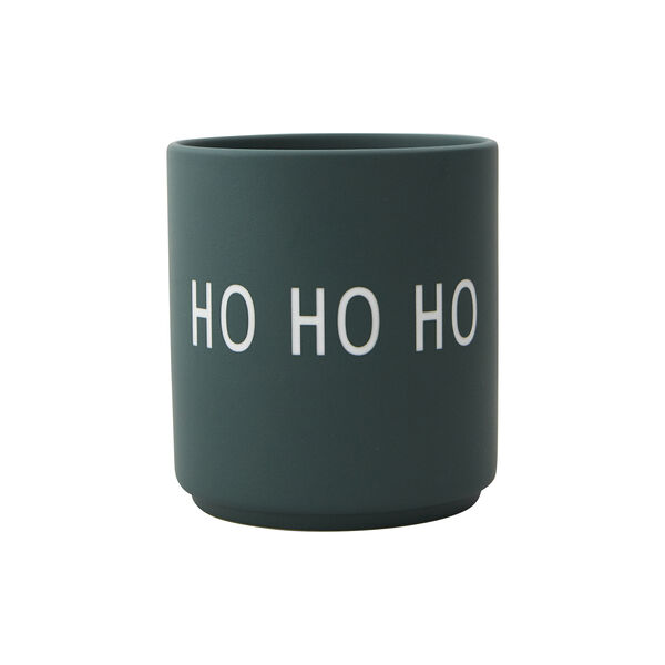 HO HO HO favorittkopp, m&oslash;rkegr&oslash;nn, Design Letters