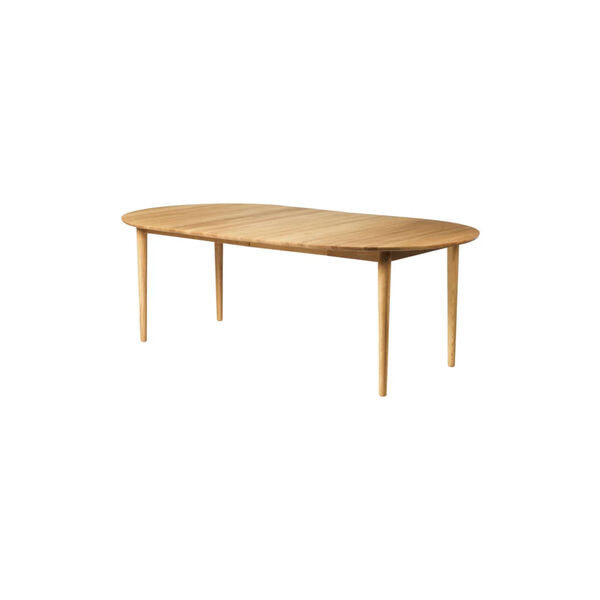 C62E Bjørk spisebord med 2 illeggsplater, eik C62E Bjørk spisebord med 2 illeggsplater, eik, FDB Møbler