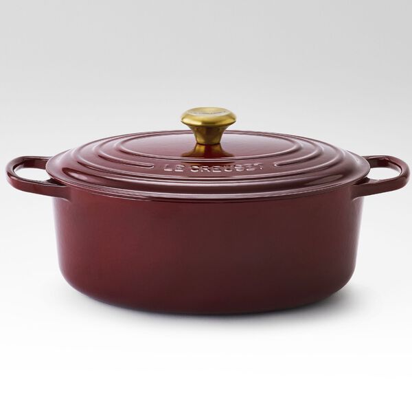 Signature st&oslash;pejern oval gryte &Oslash; 31 cm, garnet, Le Creuset