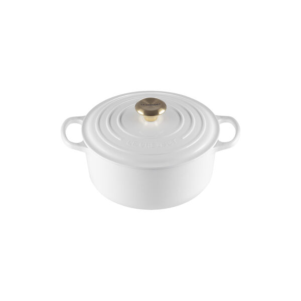 Signature st&oslash;pejern rund gryte &Oslash; 24 cm, white, Le Creuset