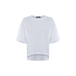 TALLY JRSY SSLV CREWNK TEE, linen white, French Connection