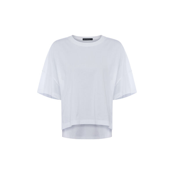 TALLY JRSY SSLV CREWNK TEE, linen white, French Connection