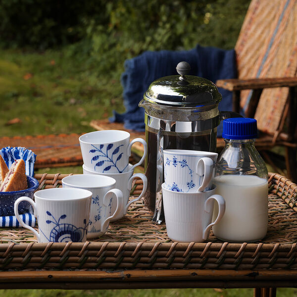 Hvit Riflet krus 38 cl, 2 stk., Royal Copenhagen