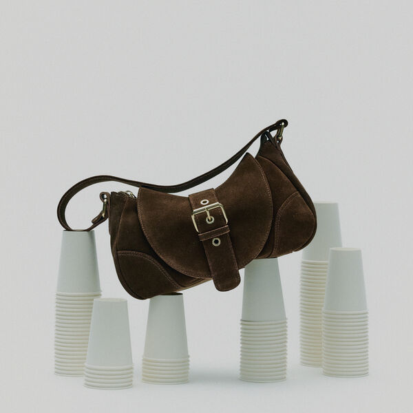 Maria Suede, brun/gull, N&uacute;noo