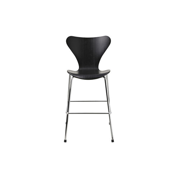 Serie 7™ 3177 Junior farget barnestol, sort/krom, Fritz Hansen