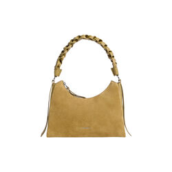 Boheme Suede Bimaterial Handbag, seagrass/sandshell, Coccinelle