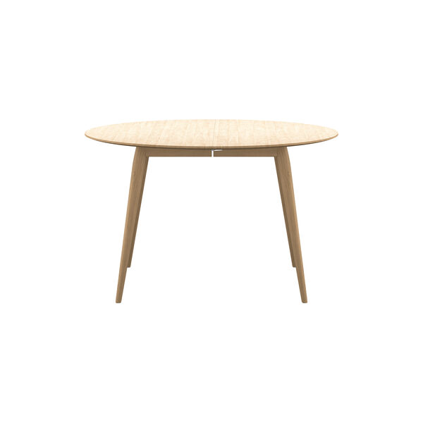 PLAYdinner Round Ø120 Dining Table with Extension, white oiled oak, Bruunmunch Furniture