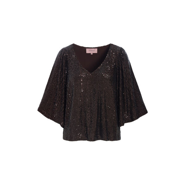 Jona Sequin Top, chestnut, HUNK&Oslash;N