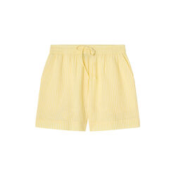 Organic Cotton Seersucker pyjamasett, yellow/white check, Lexington