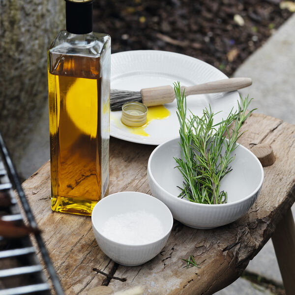 Hvit Riflet sk&aring;l, Royal Copenhagen