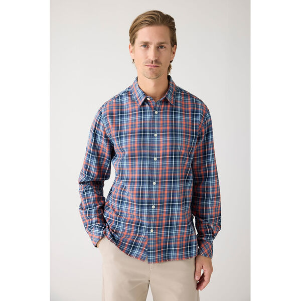 Regular fit small checked flannel shirt - GOTS/Vegan, blue check, KnowledgeCotton Apparel 