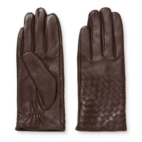 Day Leather Braided Gloves, coffee bean, DAY ET