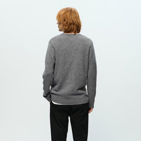 WWTay L Knit Pullover, light melange grey, Wood Wood