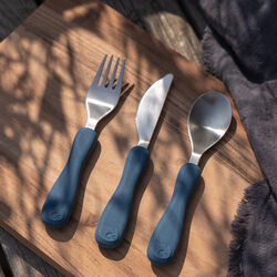 Fanto bestikk i silikon, nordic blue, Sebra