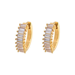 Emilia Squared Stone &oslash;reringer, gold, Emilia by Bon Dep