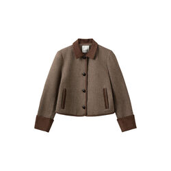 KAMIKKASW SHORT TWEED JACKET, brown check, Sofie Schnoor