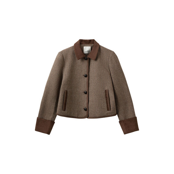 KAMIKKASW SHORT TWEED JACKET, brown check, Sofie Schnoor