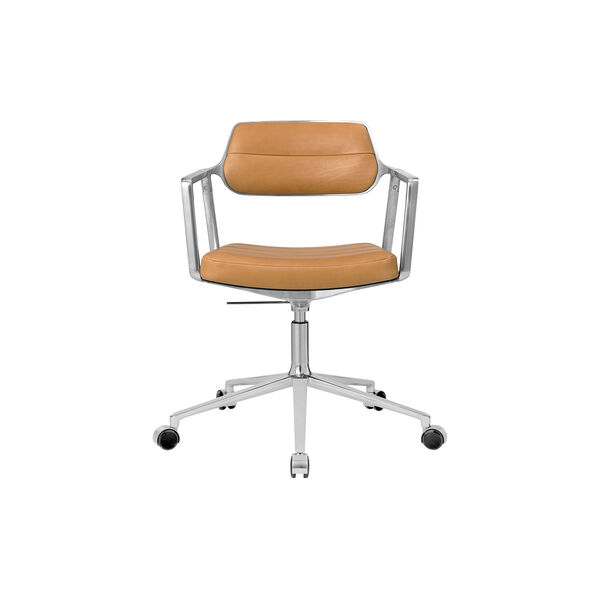 VIPP453 Swivel+ Chair with Castors, camel/polished aluminium VIPP453 Swivel+ Chair with Castors, camel/polished aluminium, Vipp