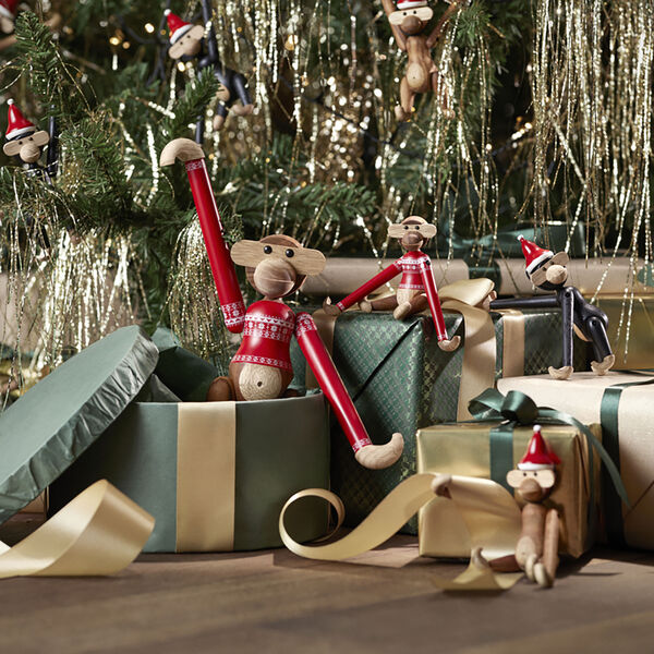 Ape med julegenser 2024 liten teak/limba, Kay Bojesen Denmark