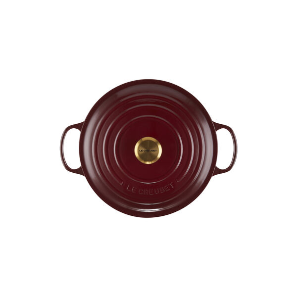 Signature st&oslash;pejern rund gryte &Oslash; 28 cm, garnet, Le Creuset