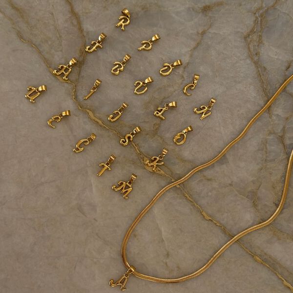 Bone Letter Necklace M, gull, WHO IS SHE