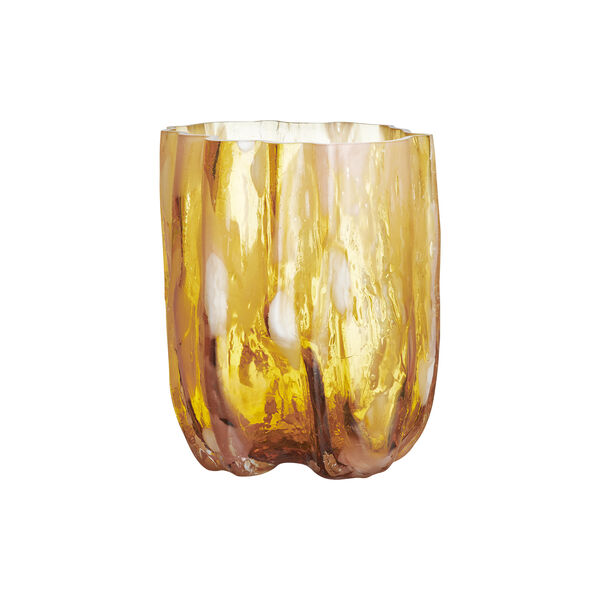 Crackle vase, amber/flaminco, Kosta Boda