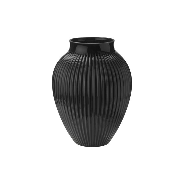 Knabstrup vase ripple, black, Knabstrup Keramik