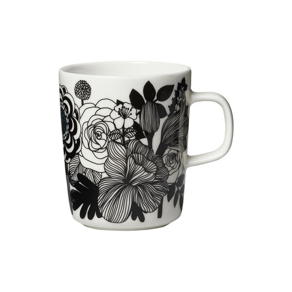 Oiva/Siirtolapuutarha krus, hvit/sort/turkis, Marimekko