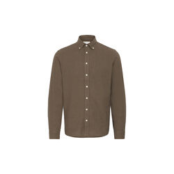 CFHANES LS Linen Mix Shirt, major brown, Casual Friday