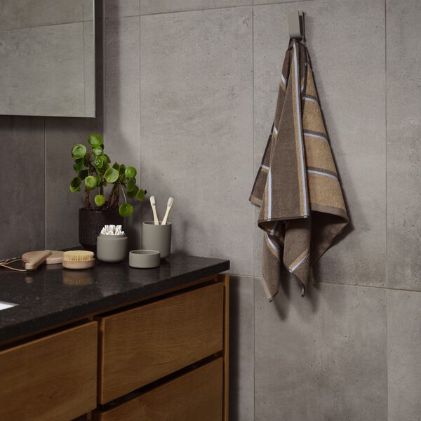 Sauna h&aring;ndkle, taupe/camel/sky blue, Zone Denmark