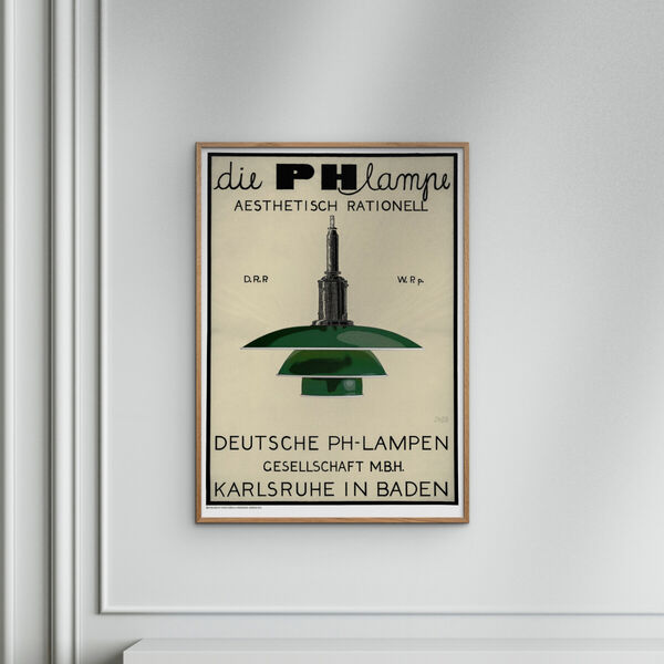 PH Lamp - Green, Poster & Frame